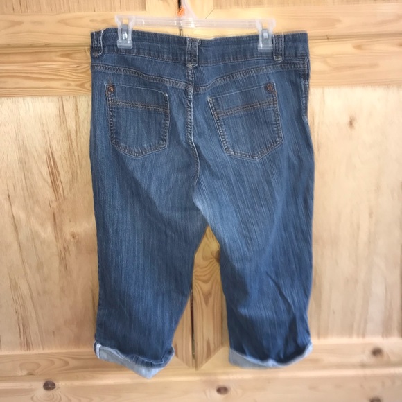 Faded Glory cuffed bottom cropped capri jeans size 14 - Picture 2 of 3